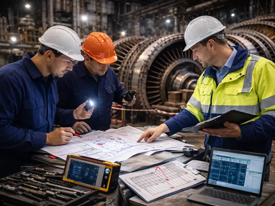 Steam turbine outage planning and execution context